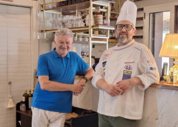 Manuel dell’Oronero e il risotto  di capesante  e pistacchi