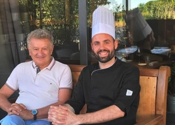 Lo chef Davide Serafin e il carpaccio di anguria affumicata