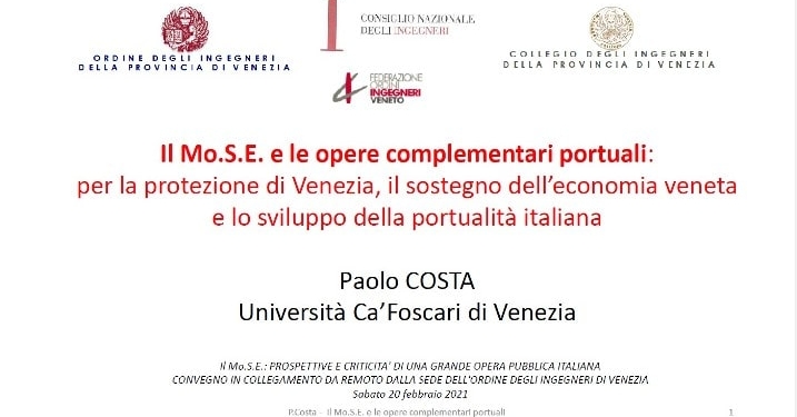 Paolo Costa e il porto off shore al largo di Venezia