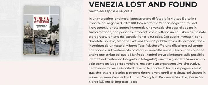 Venezia lost and found. Fotografie perdute e ritrovate