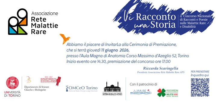 A Torino la cerimonia di premiazione del IV concorso “Vi racconto una storia…”. Poesie e racconti su malattie rare e disabilità