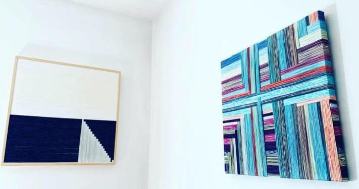 Carla Mura: fino a Padova per tessere i suoi quadri con fili di cotone