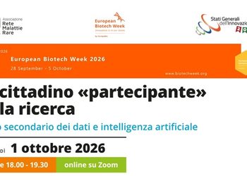 Biotech Week 2026, il webinar di Rmr Aps. Cittadini “partecipanti” alla ricerca. Tra uso dei dati e AI